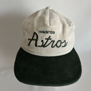 Houston Astros New Era Corduroy Snapback Cap Cream Green MLB Baseball Hat Style